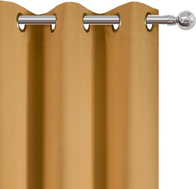Mustard Yellow Thermal Blackout Curtains/42 x 95 Inch/Set of 2 Panels Room - Image 6