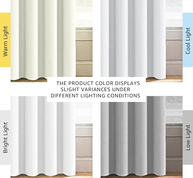 H.VERSAILTEX White Curtains for Living Room Pure White Curtain 96 inches Long - Image 3