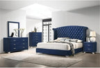 Pemberly Row 2-Drawer Velvet Upholstered Nightstand, Pacific Blue, 25.5" H x - Image 2