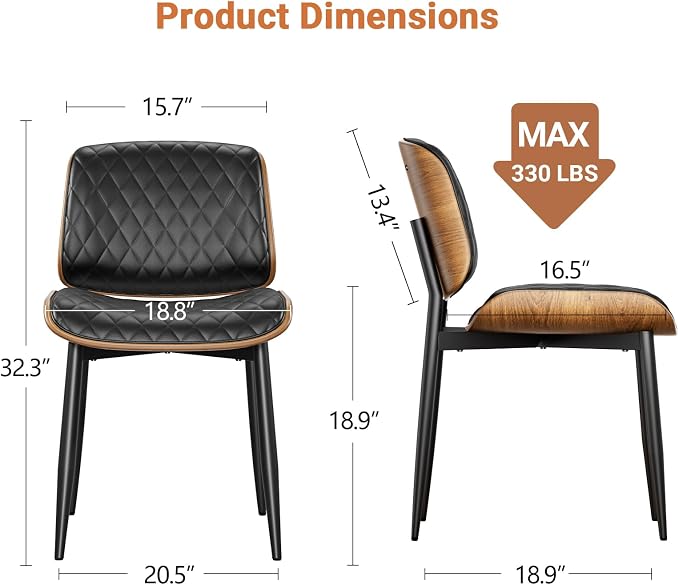 YaFiti Dining Chairs Set of 8, Mid Century Modern Accent Dining Room and - Image 2