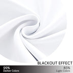 Yakamok Room Darkening Curtains 52x54 inch Length Pure White-Living Room | 2 - Image 5