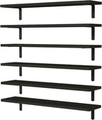 WOPITUES Wood Floating Shelves Set of 6, 24 inch Long Floating Shelves by WOPITUESOfficial