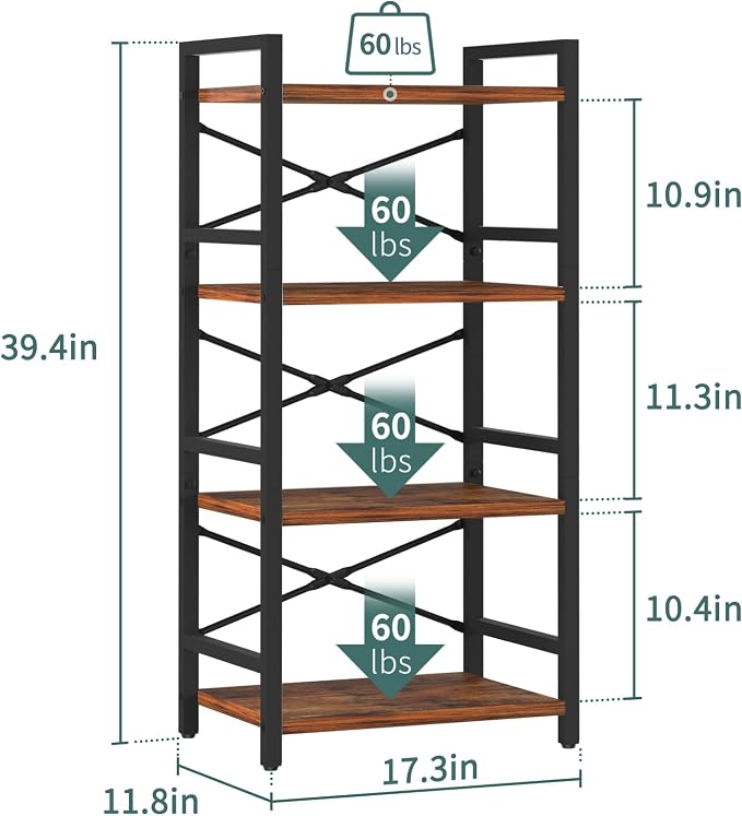 Yoobure 4 Tier Bookshelf - Image 3