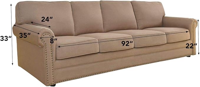 Easy-Going Stretch 4 Seater Oversized Sofa Couch Cover Light Gray | 1-Piece - Image 5