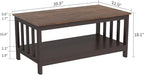 ChooChoo Farmhouse Coffee Table, Espresso Living Room Table - Image 2