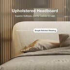 homary 3 Pieces Bedroom Sets, King Size Upholstered Bed - Image 4