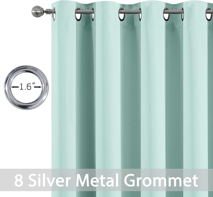 Yakamok Room Darkening Curtains 52x72 inch Length Aqua-Living Room | 2 panels - Image 4