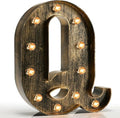 Pooqla Vintage Light Up Marquee Letters with Lights – Illuminated Industrial Style Lighted Alphabet Letter Signs - Coffee Bar Apartment Bedroom Wall Home Initials Decor A-Z by Pooqla