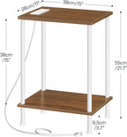 HOOBRO Side Table with Charging Station, End Table with USB Port and Outlets - Image 3