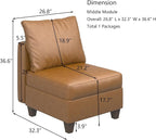 EASE MOOSE Armrest Module for Modular Sectional Sofa, Faux Leather Side - Image 2