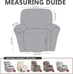 ANARACHON Leather Like Recliner Chair Covers Heavy Duty, 4 Pieces Recliner Cover - Image 3