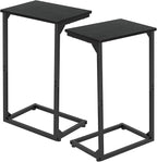 AMHANCIBLE C Shaped End Tables Set of 2, Couch Side Tables that Slide Under Sofa by AMHANCIBLE