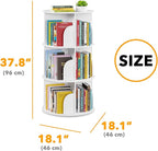 SpaceAid 3 Tier Rotating Bookshelf Tower, Spinning Bookcase Lazy Susan - Image 2