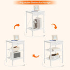 HOOBRO Side Table with Charging Station and USB Port, Small End Table - Image 7