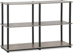 Furinno TURN-N-TUBE Storage Shelves, 3-Tier 47.4 Wide Book Shelf, Corner Shelf by Furinno-FitsYourSpaceFitsYourBudget