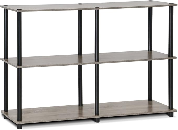 Furinno TURN-N-TUBE Storage Shelves, 3-Tier 47.4 Wide Book Shelf, Corner Shelf by Furinno-FitsYourSpaceFitsYourBudget
