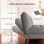 COMHOMA 72″ Futon Sofa Bed, Convertible Fabric Couch - Image 7
