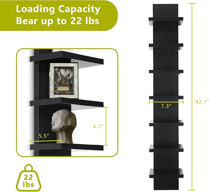 Homaterial 7 Tier Vertical Wall Shelf - Image 4