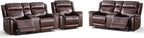 ANJ Premium Genuine Manual Reclining Sofa Set, Included Single Recliner Chair by ANJ