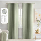 MIULEE Sage Green Back Tab Blackout Curtains 52x72 Inches Long 2 Panels Set | by MIULEE