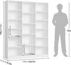 FACBOTALL Triple Wide Bookshelf, 6 Tier Large Bookshelf, Bookcase - Image 3
