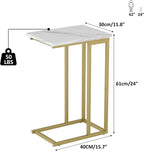 Function Home C Shaped End Table, Small Side Tables - Image 3