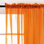 SpaceDresser Orange Sheer Curtains 4 Panels Rod Pocket Semi-Sheer Curtain 96 - Image 3