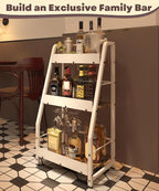 3-Tier Liquor Stand for Home Bar, Trapezoid Freestanding Whisky Bottle Holder - Image 7