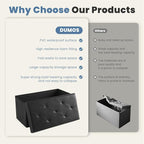 DUMOS 30 Inch Folding Storage Ottoman Bench, Large Hidden Storage Chest - Image 7