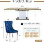 Henf 63"-79" Dining Table Set for 8, 9 Pieces Extendable Dining Table and 8 - Image 7