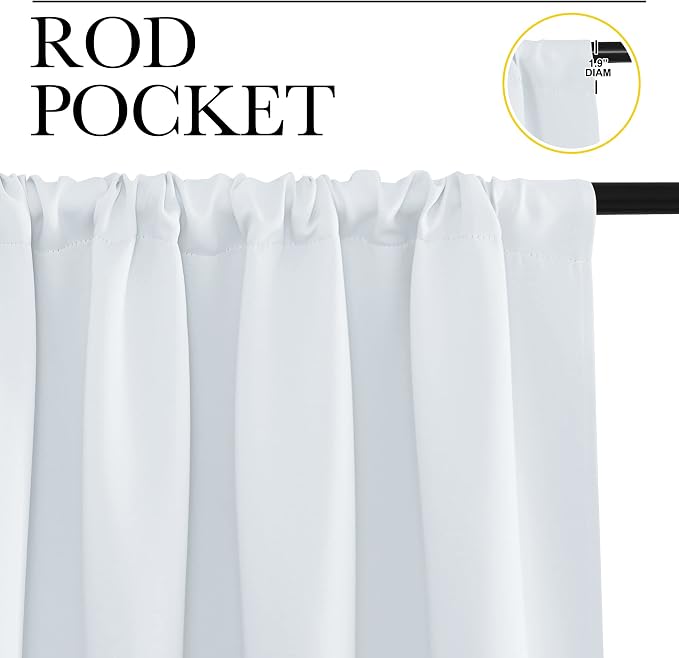 NICETOWN Greyish White Window Curtain Panels - Image 3