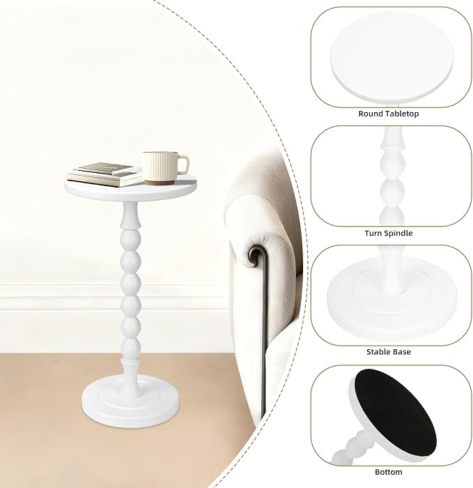 Round Side Table for Small Spaces, Drink Table - Image 6
