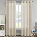 H.VERSAILTEX Linen Curtains Flax Linen Blended Curtain Panels by HVERSAILTEX