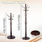 73" Wooden Coat Rack Stand, Coat Racks Freestanding - Image 6