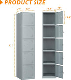 71" Metal Storage Locker With 5 Doors - Image 3
