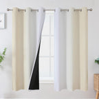 Beige and Greyish White Ombre Blackout Curtains by ESTELARTEXTILER
