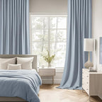 MIULEE Light Blue Back Tab Blackout Curtains 52x63 Inches Long 2 Panels Set | - Image 2