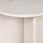 JONATHAN Y Javier Solid White Marble End Table, 17.75" Round Modern Accent Side - Image 7