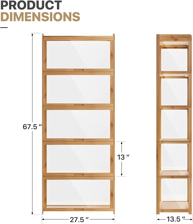 MoNiBloom 67.5" Curio Display Cabinet - Image 3