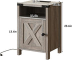 Fameill Farmhouse End Tables Set of 2, Nightstands - Image 3