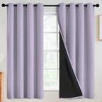 SimpleHome Lilac 100% Blackout Curtains Room Darkening Living Room 63 Inch | by SimpleHome