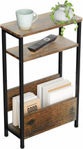 THUMEYE 7.1" Narrow Side Table for Small Spaces, 3 Tier Small End Table by THUMEYE