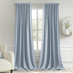 MIULEE Light Blue Back Tab Blackout Curtains 52x108 Inch Long 2 Panels Set | by MIULEE