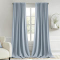 MIULEE Light Blue Back Tab Blackout Curtains 52x102 Inch Long 2 Panels Set | by MIULEE