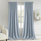 MIULEE Light Blue Back Tab Blackout Curtains 52x96 Inch Long 2 Panels Set | Rod by MIULEE