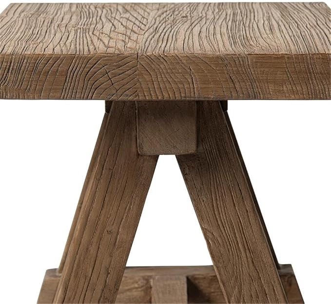Pemberly Row 18 in Square Reclaimed Elm Side Table, Medium-Dark Brown Finish - Image 9