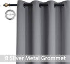 Yakamok Grey Room Darkening Curtains 52x63 inch Gray Grommet-Living Room | 2 - Image 3