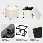 ABHENG 17.7 inches Faux Fur Ottomans Cube - Image 3