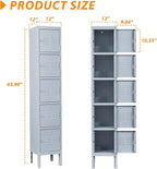 Metal Locker with 5 Doors, 5 Tier Steel Storage Lockers - Image 3