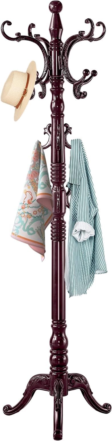 ZOZOE Wooden Classic Coat Rack Stand, Solid Wood Coat Rack Freestanding by ZOZOECoatRackfreestanding